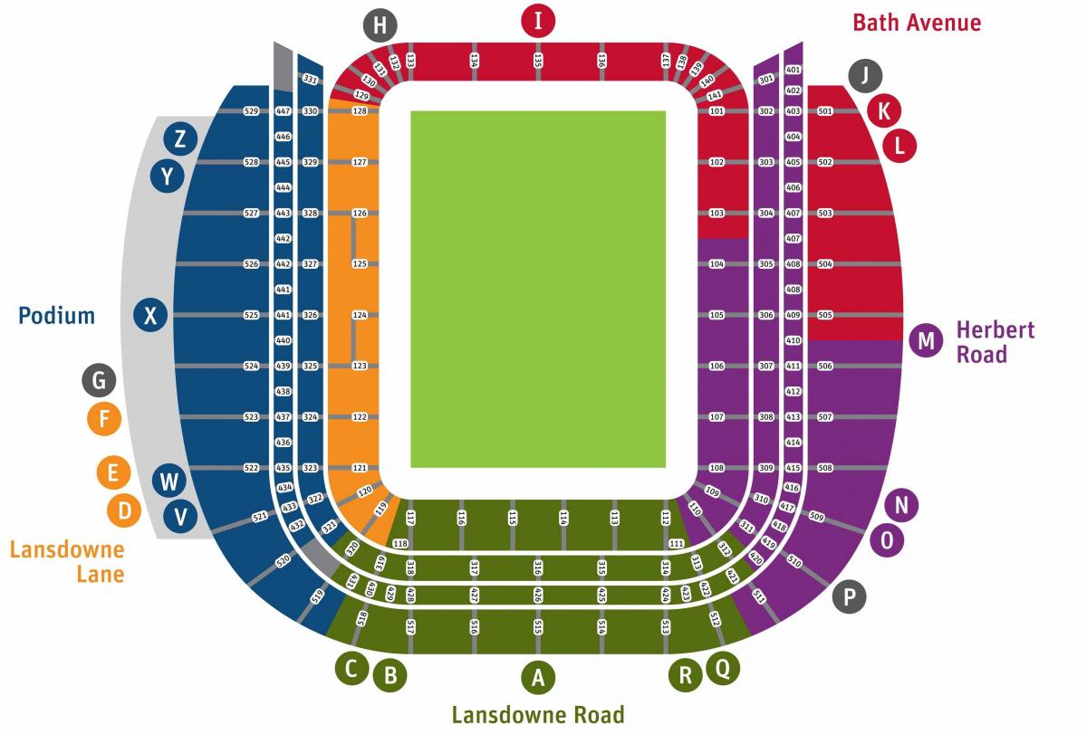 Aviva stadium map Aviva stadium seat map (Ireland)