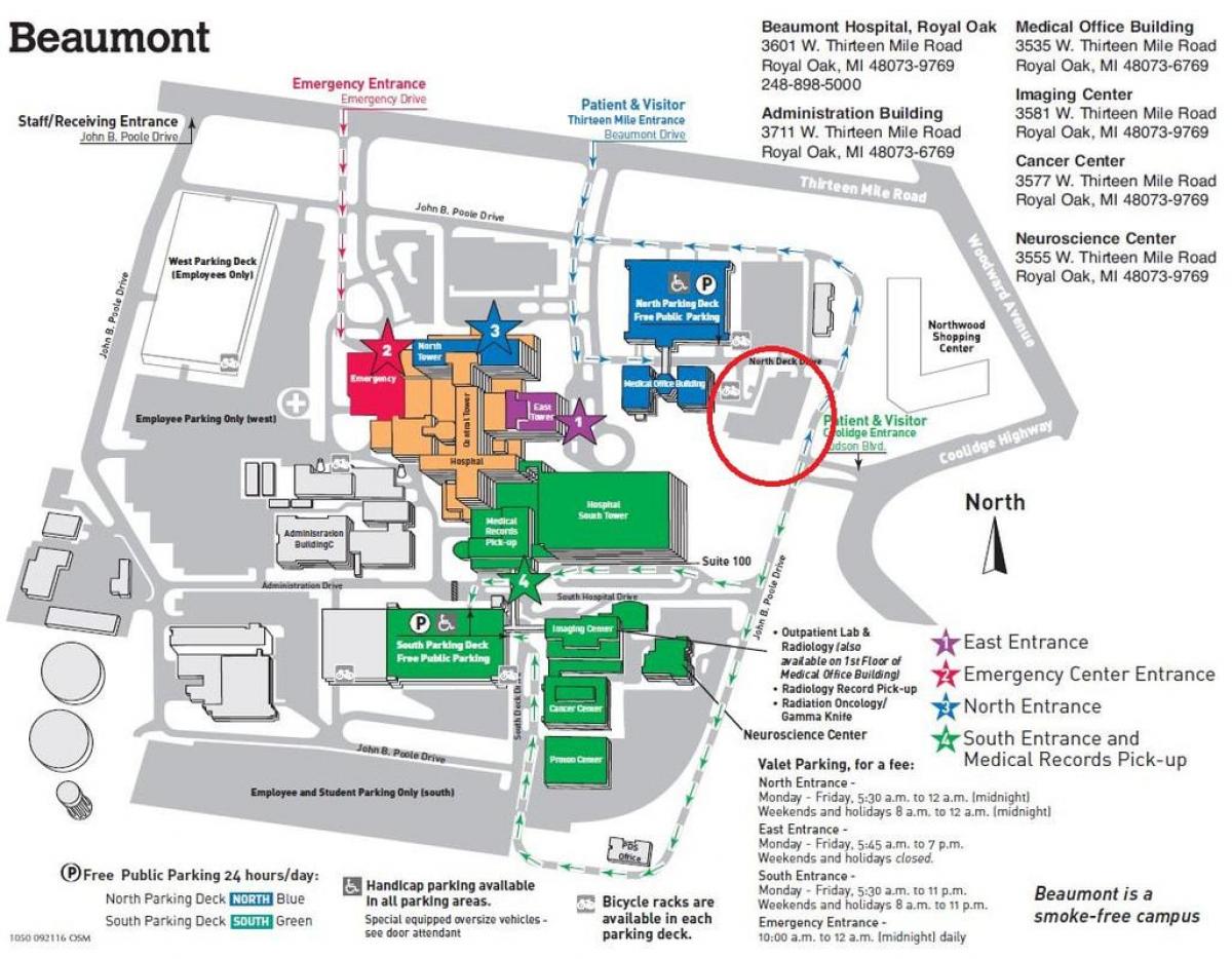 map of Beaumont hospital