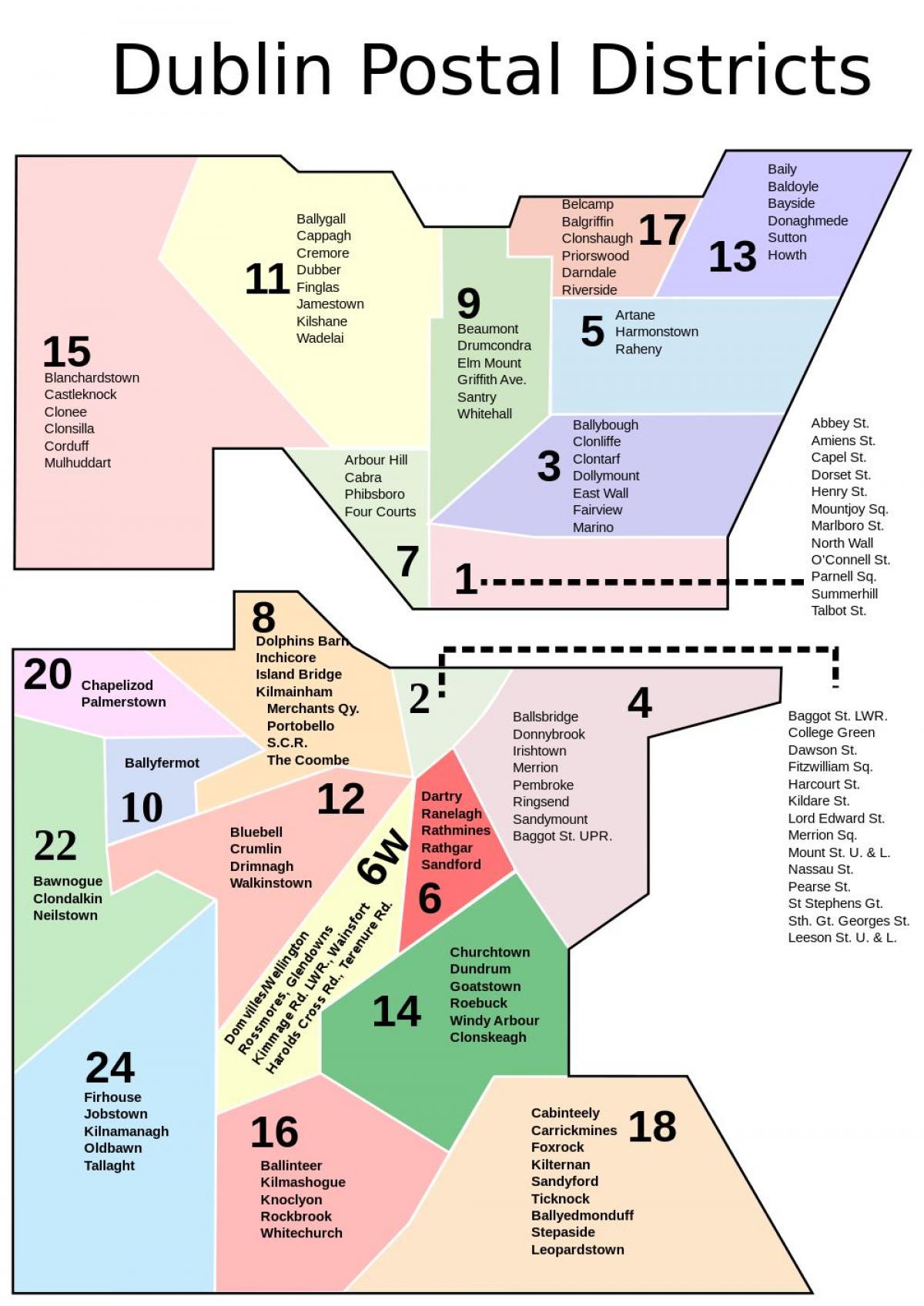 Dublin postal code map