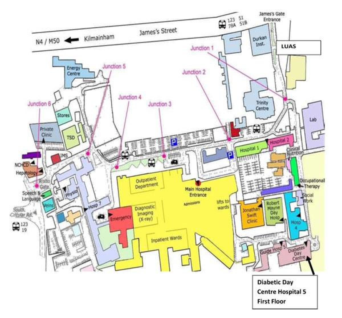 St James hospital Dublin map