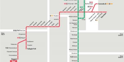 Map of Luas green line